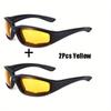 2Pcs Motorcycle Glasses Bike Cycling Windproof Riding Goggles Sports New Moto Eyewear Mens Sunglasses Women UV400 Protective Eye