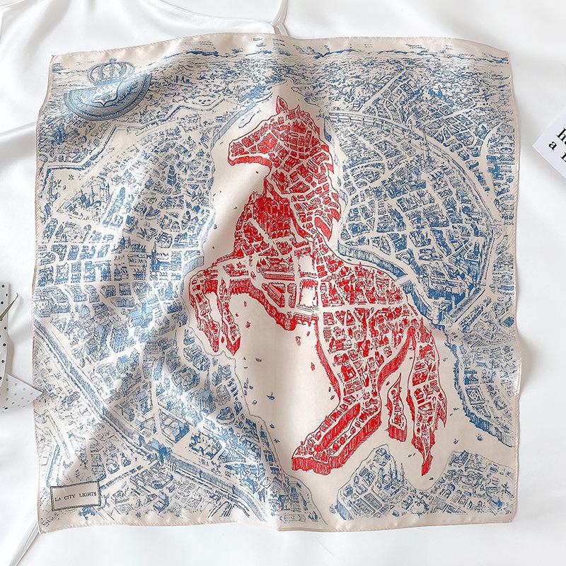 53 * 53 cm Mulberry Silk Malý čtvercový šátek Multifunkční profesionální módní dekorace Hedvábný šátek pro jarní a podzimní teplou šálu