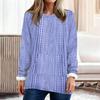 Women's Fashionable Printed Round Neck Long Sleeved Plush Warm Pullover Top