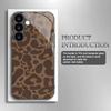 Lucky Leopard Print Black Glass Phone Case Suitable for Samsung Galaxy S26 S25 S24 S23 S22 S21 S20 FE/Ultra/Plus Anti Drop
