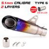 51MM 60MM Výfuková Moto Trubka Motocyklový VýfukovýTlumič S DB killerem Pro pcx 125 c650gt tmx530 cb500 z400 r3 mt07 cbr650 C22 C23