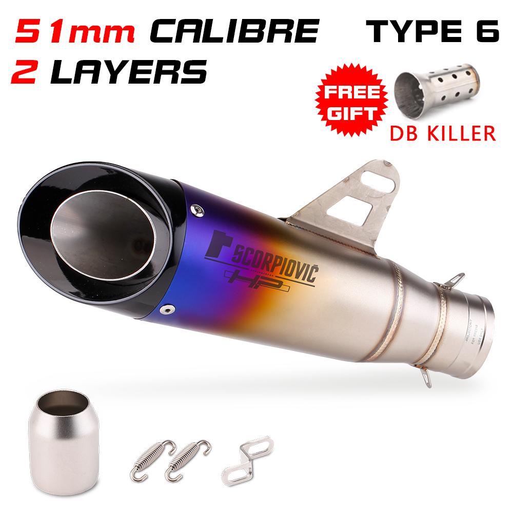51MM 60MM Výfuková Moto Trubka Motocyklový VýfukovýTlumič S DB killerem Pro pcx 125 c650gt tmx530 cb500 z400 r3 mt07 cbr650 C22 C23