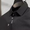 210g Men's Plus Size Embroidered Lapel Polo Shirt - Casual, Non-Iron, Dad Style