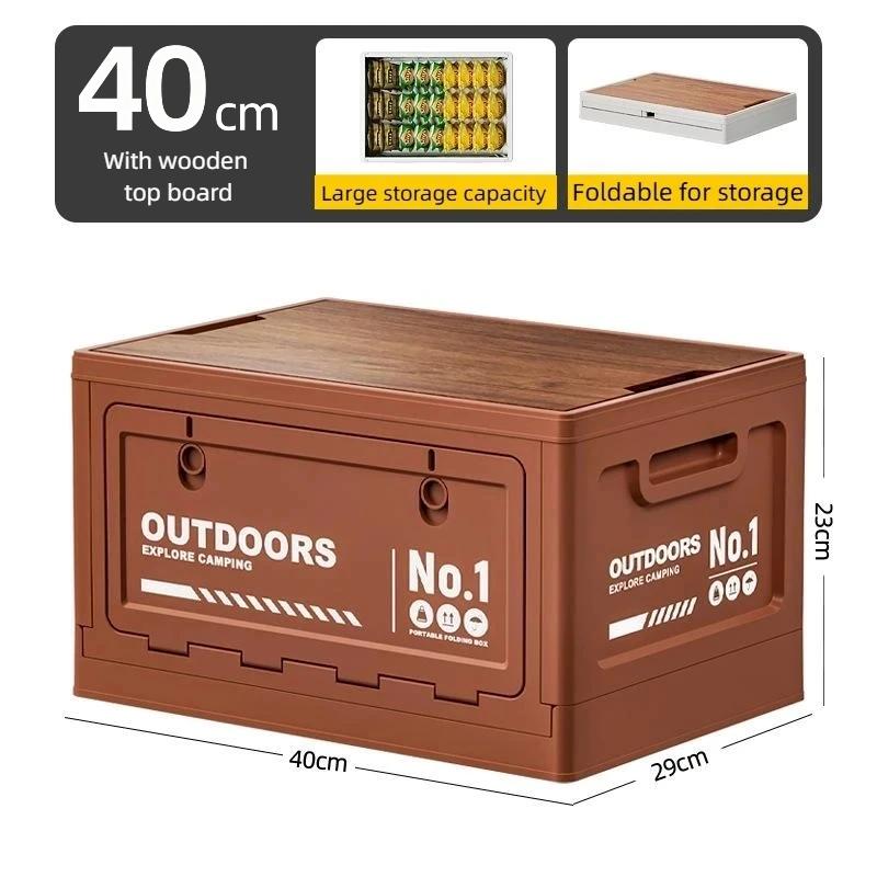1Pcs Multifunctional Camping Box Foldable Car Trunk Storage Organizer With Bench & Cutting Board For Picnic