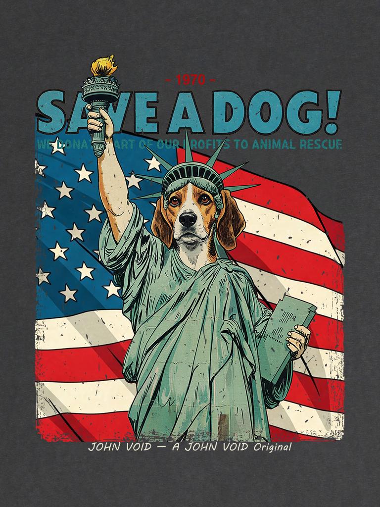 Seibeueodog Save A Dog Pigment Half-Sleeve T-Shirt (Size ~5Xl)