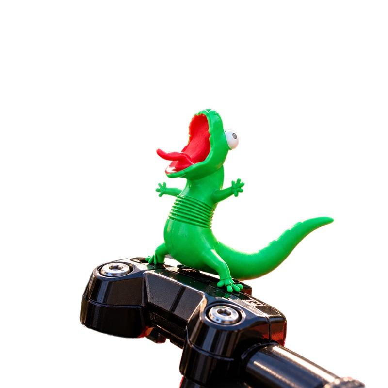 Funny Reptile Spring Wobble Toy Screaming Lizard Decor For Motorbike