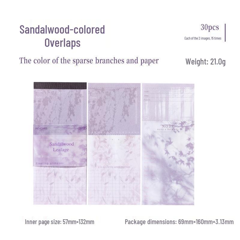 Mò Mò Tearable White Kraft Sticky Notes - Fleeting Shadow Series, 6 Styles