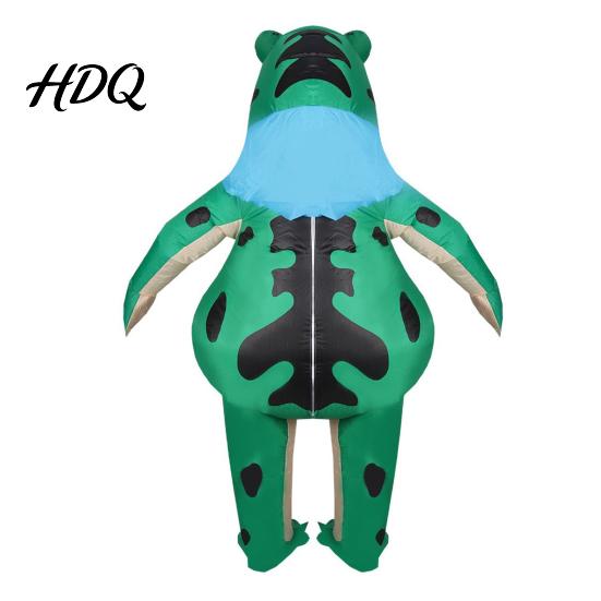Costume Gonfiabile Rana Gonfiaggio Rapido per Adulti Tuta Gonfiabile con Soffiatore a Batteria Cartone Animato Verde Outfit Halloween Cosplay Festa