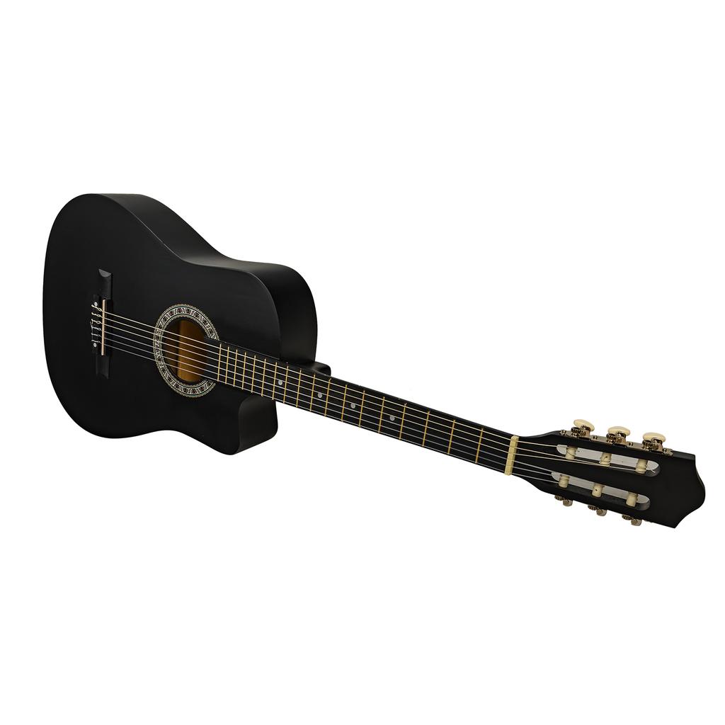 38-inch Curve Acoustic Guitar 6-String Cutaway Classical Guitar with Accessories Kit Guitar Capo