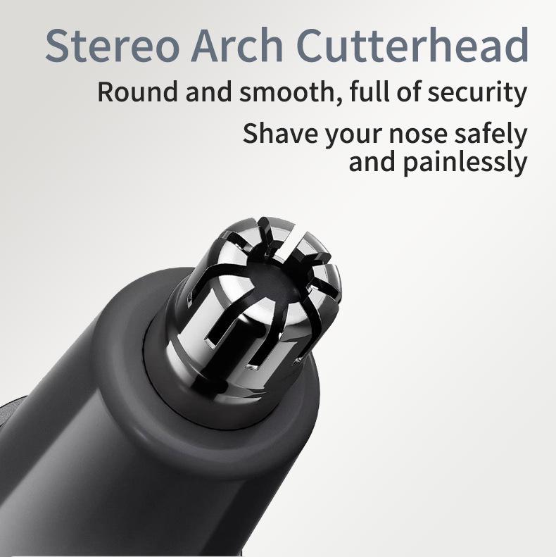 Electric Pen-Shaped 3-in-1 Nose Hair Trimmer, Nasal Cleaner & Waterproof Eyebrow Shaver