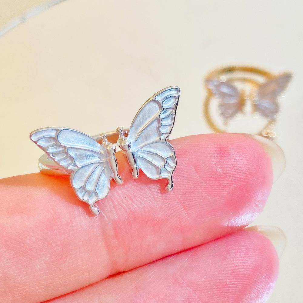 Butterfly Open Ring Female, New Personalized Light Luxury Exquisite Index Finger Ring Gift