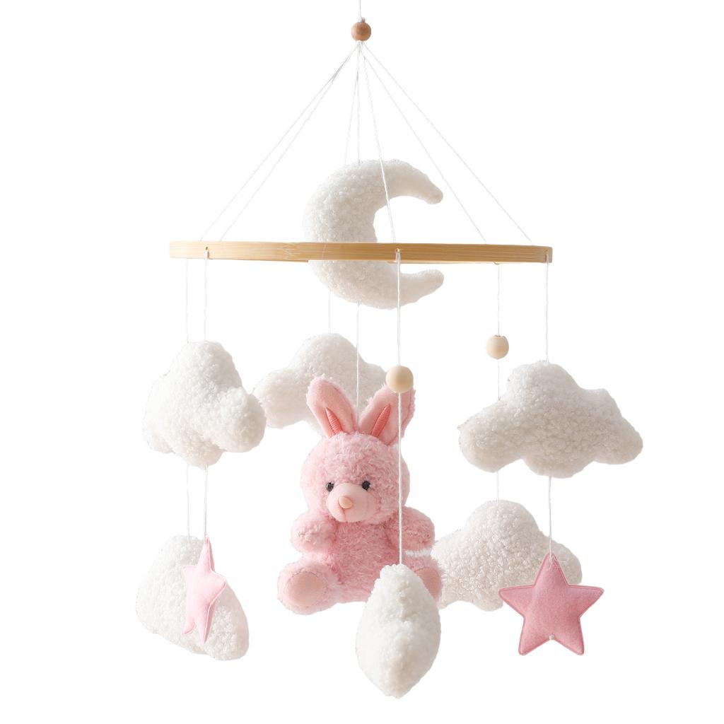 Felt Animal Crib Mobile Hanging Ornament, Baby Crib Stroller Hanging Toy, Hand-Eye Coordination Crib Bell