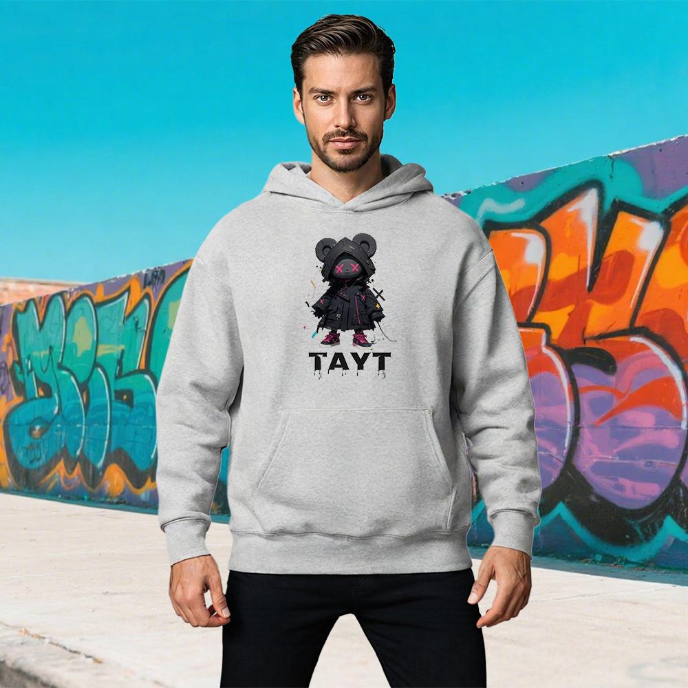 

Men s TAYT Assassin Bear Pattern Sweatshirts Autumn/Winter Sprotswear Leisure Loose Large Hoodies Men High Brand Fashion Tops 3XL