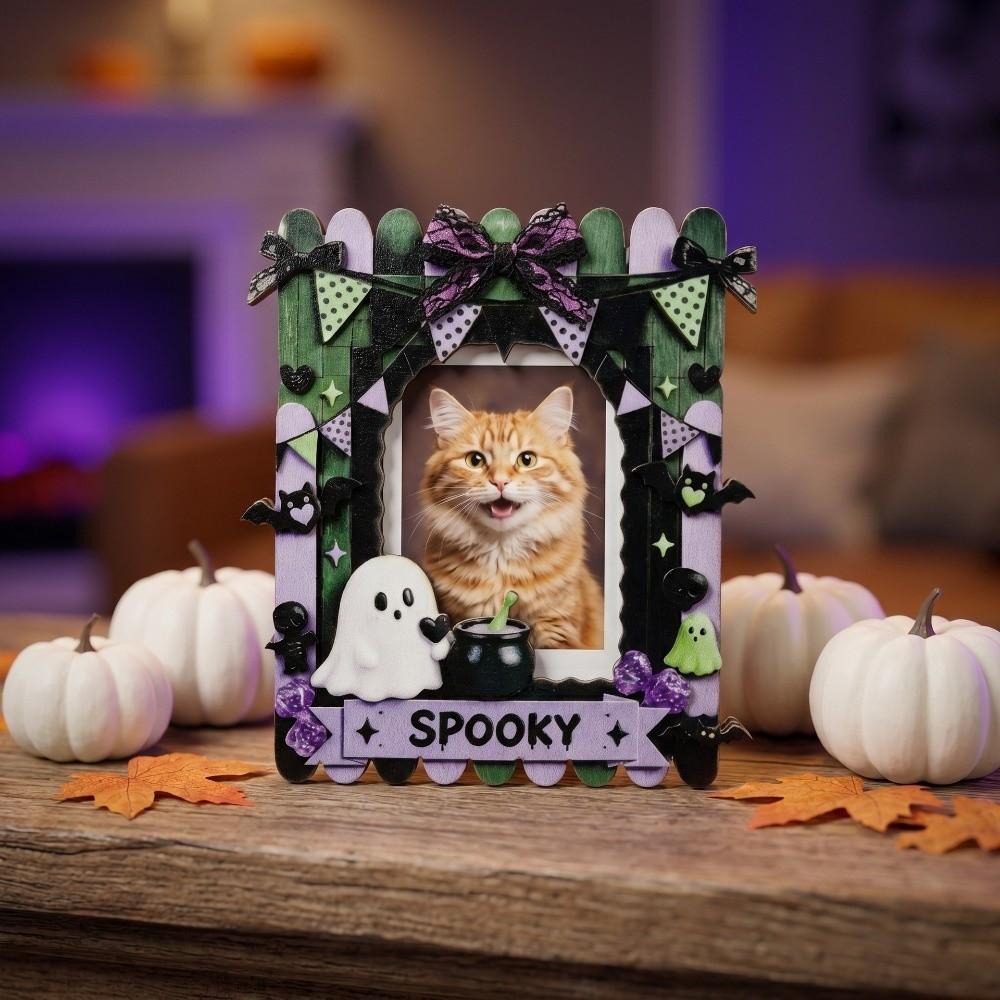 Pumpkin Picture Frame Ornaments Bat Photo Display Holders Halloween Photo Frame Living Room
