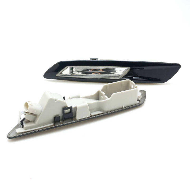 2pcs Door Side Indicator Turn Signal Light 63137154167 63137154168 Gloss Black Chrome For BMW 5 Series F10 F11 2010 2011 2013