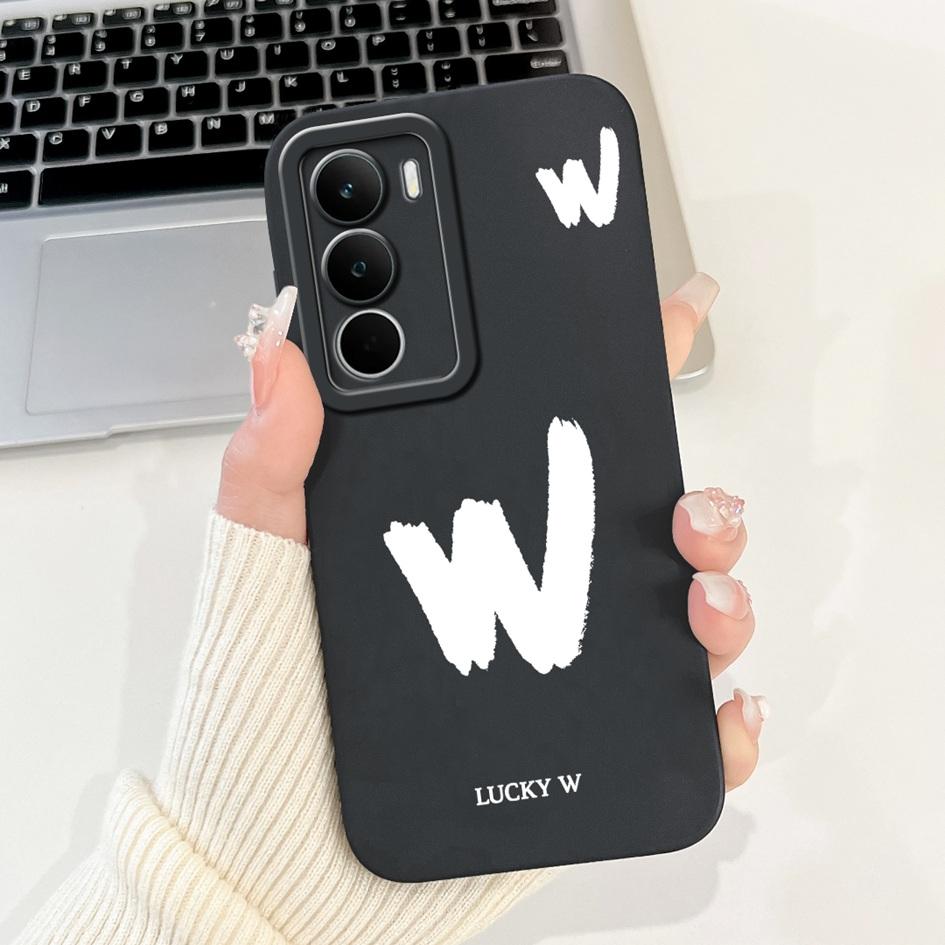 For Realme C71 2025 Case RMX5303 Cover Cute Lucky Initial Letters Soft Silicone Lens Protective Covers For RealmeC71 C 71 Bumper