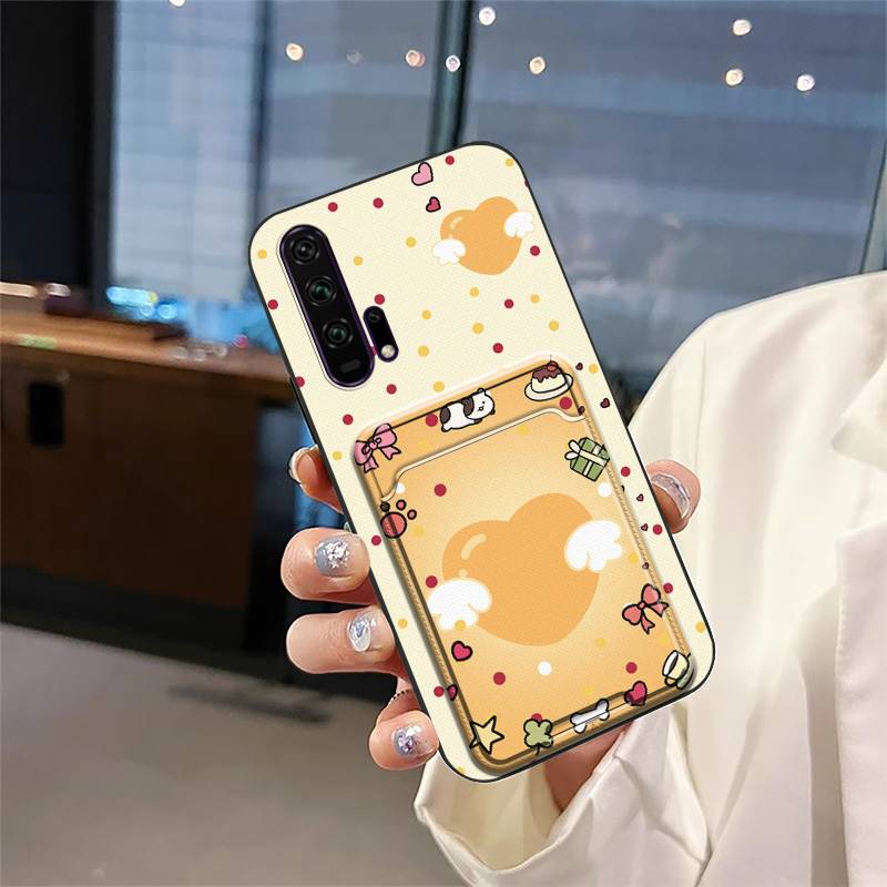 Protective Card Bag Phone Case For Huawei Honor 20 Pro Fashion Design Durable Cover Card Slot Waterproof Cartoon Cute