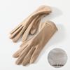 Premium Women's Fleece Touchscreen Gloves - Warm & Stylish for Fall/Winter, Korean Design