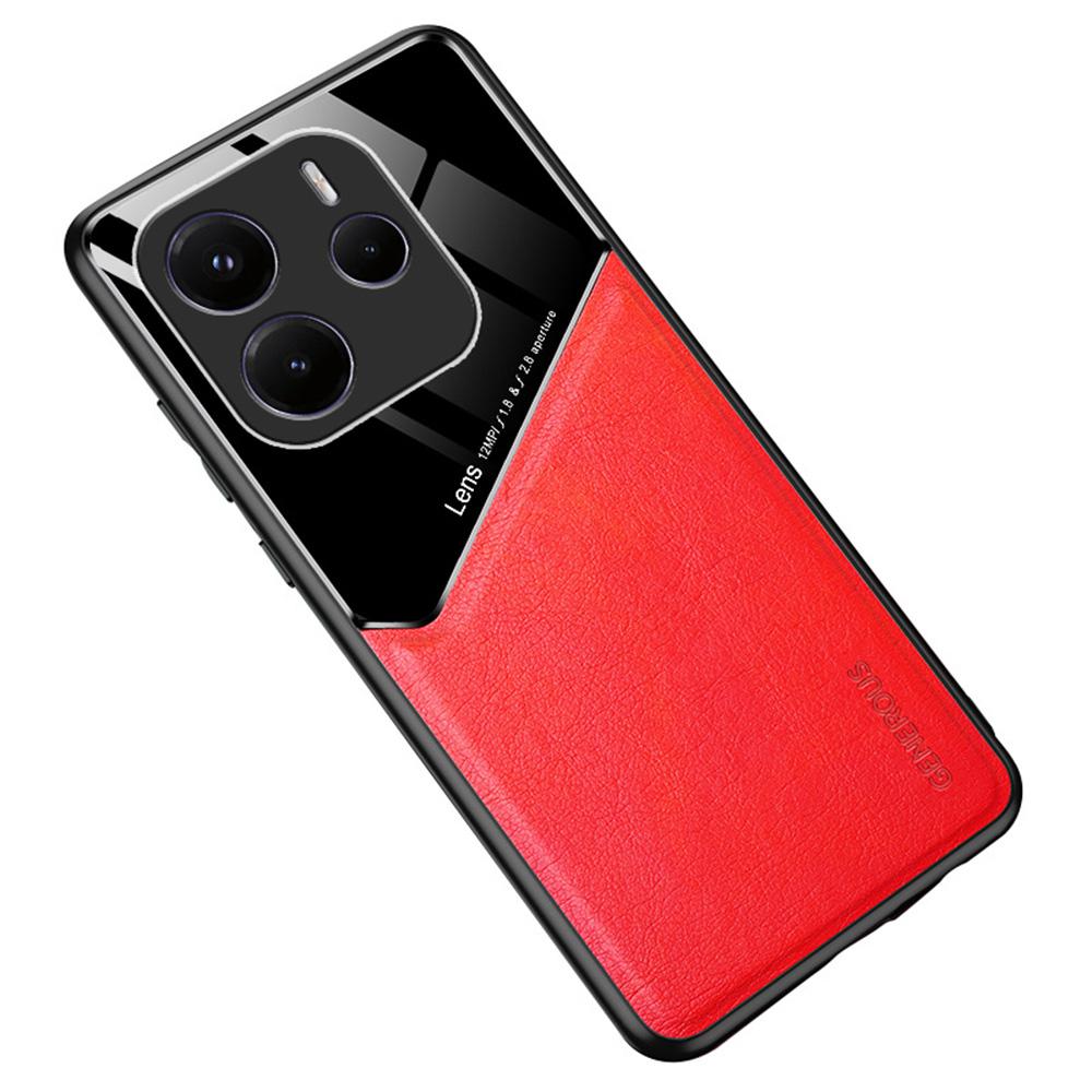 

Для Xiaomi Redmi Note 14 5G Чохол Шкіряне покриття PC+TPU Задня кришка телефону Red