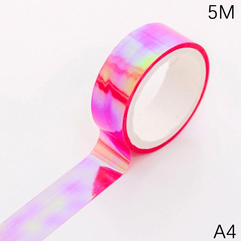 500Cm Holographic Rg Prismatic Glitter Tape Hoops Stick Rhythmic Gymnastics Ring Decoration Fitness Equipment Diy Scrapbooking