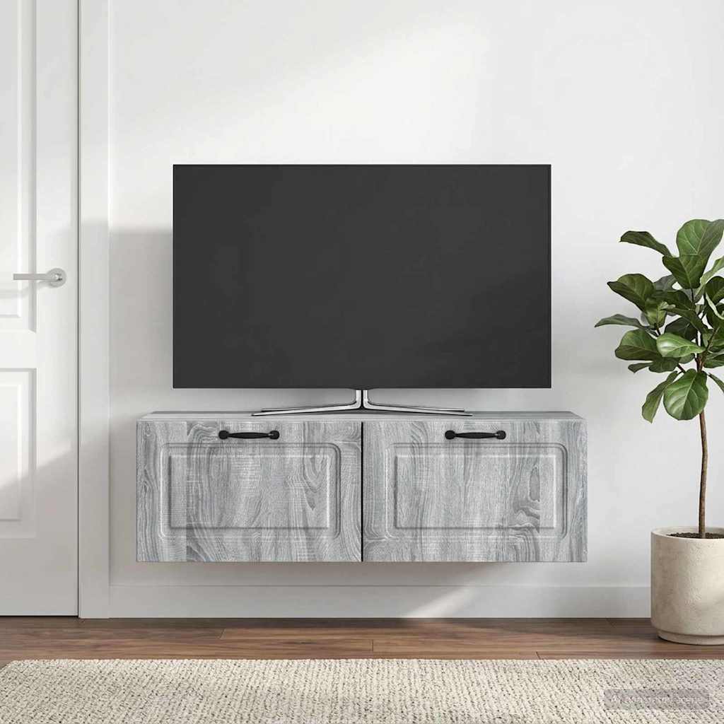 Wall Mounted TV Cabinet Grey Sonoma 98 x 31 x 30 cm