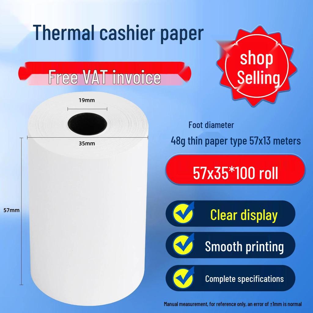 Thermal Receipt Paper 57x50 & 80x80 for Delivery & Supermarket Tickets
