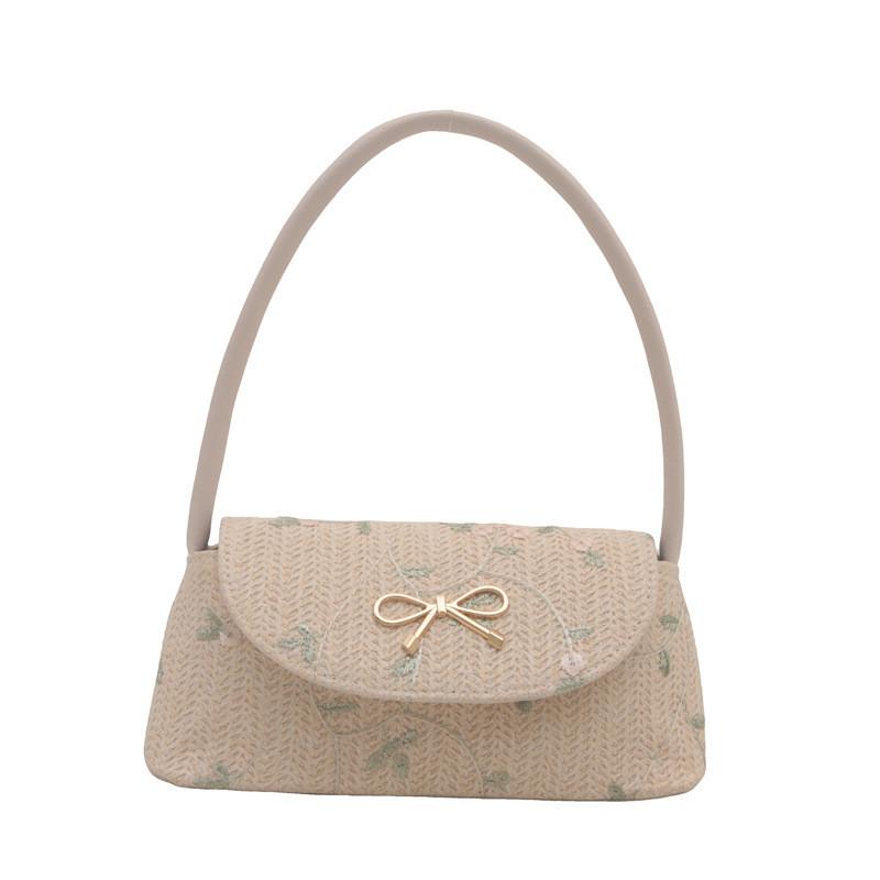 

Модная плетенная сумка-тоут в винтажном стиле для женщин, белая и хаки. Идеально подходит для осенних прогулок. белый