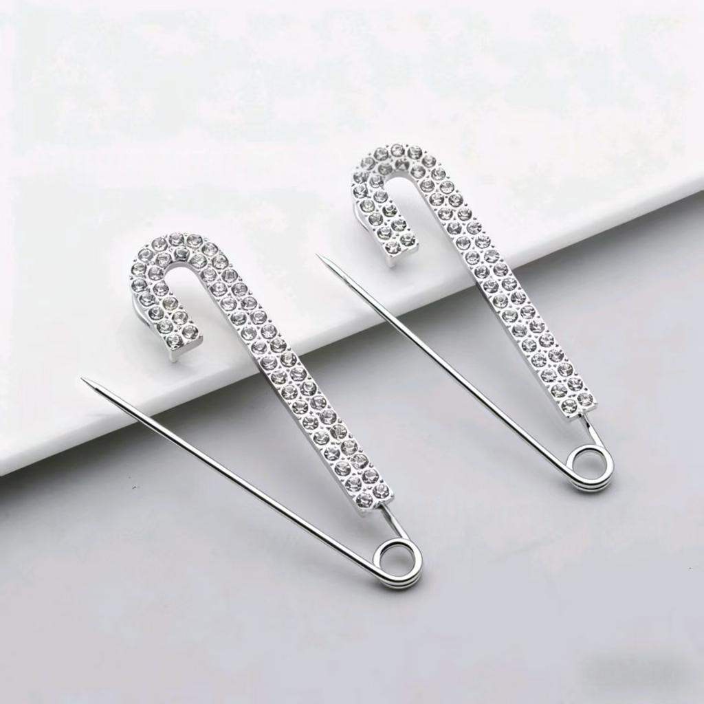 Luxury Elegent Gold Color Crystal Zircon Pins Fashion Women Rhinestones Brooches Safety Metal Pin Shawl Scarf Jeans Buckle Party