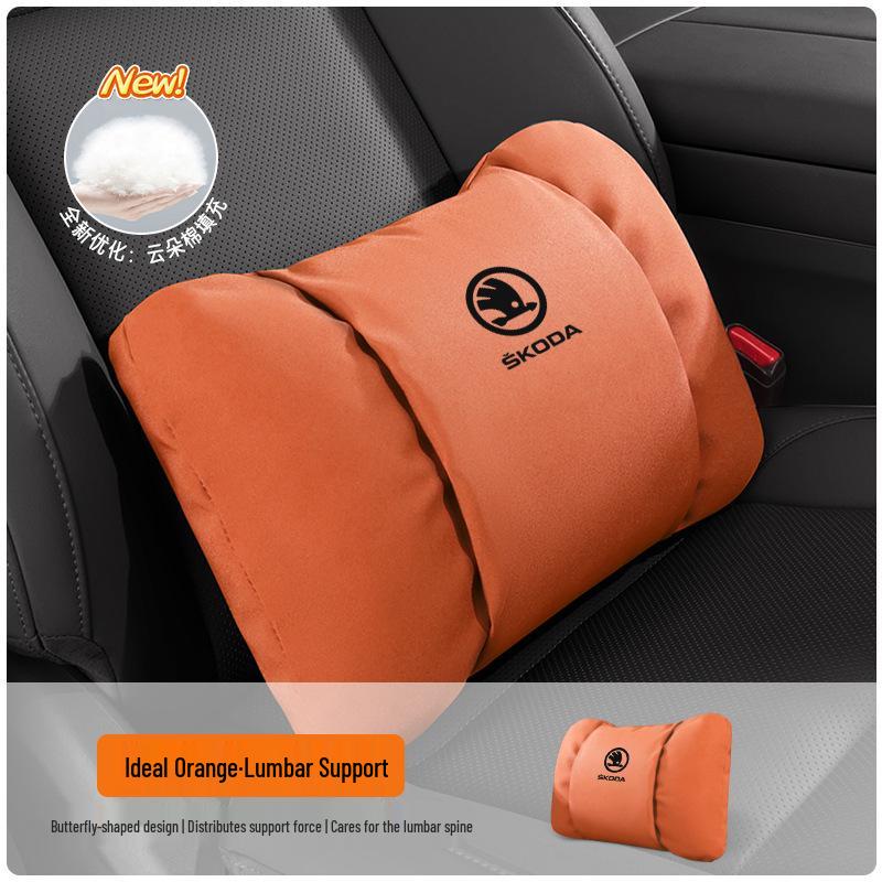 Skoda Headrest Lumbar Support Pillow for Octavia, Superb, Kamiq, Karoq - Neck Protection Cushion