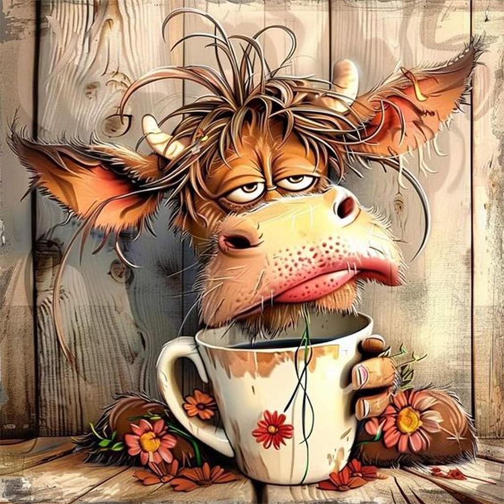 Paint By Numbers Kit On Canvas DIY Oil Art Cow Picture Home Wall Decor