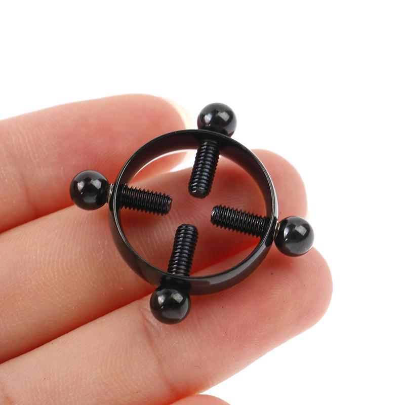 2 pezzi piercing al capezzolo rotondo gioielli non piercing capezzolo anello falso vite capezzolo