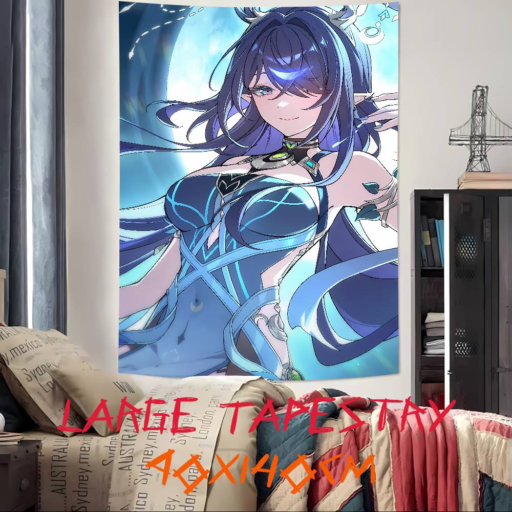 Kawaii Pretty Hot Girl Lauma Cool Video Gaming Tapestry Wall Hanging Art Decoration Aesthetic Background Cloth Birthday Gif