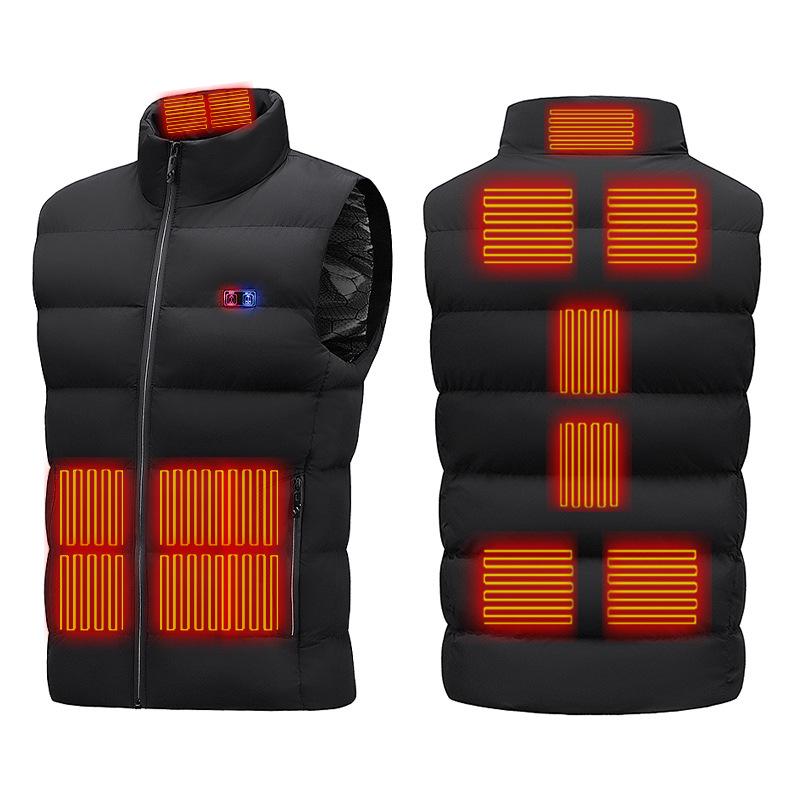 Smart Heated Vest: 9-Zone, USB-Charge, Unisex Winter Jacket with Dual-Switch Temperature Control