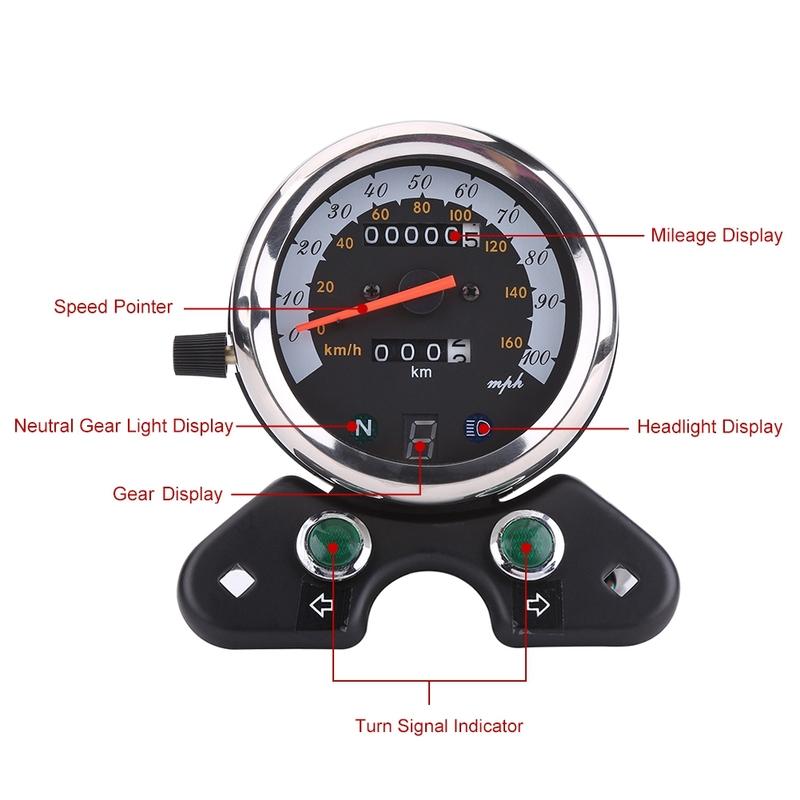 Motorrad-Tachometer, Tachometer, Universal-Motorrad-Doppelkilometerzähler, Tachometer, Ganganzeige, digitale Anzeige