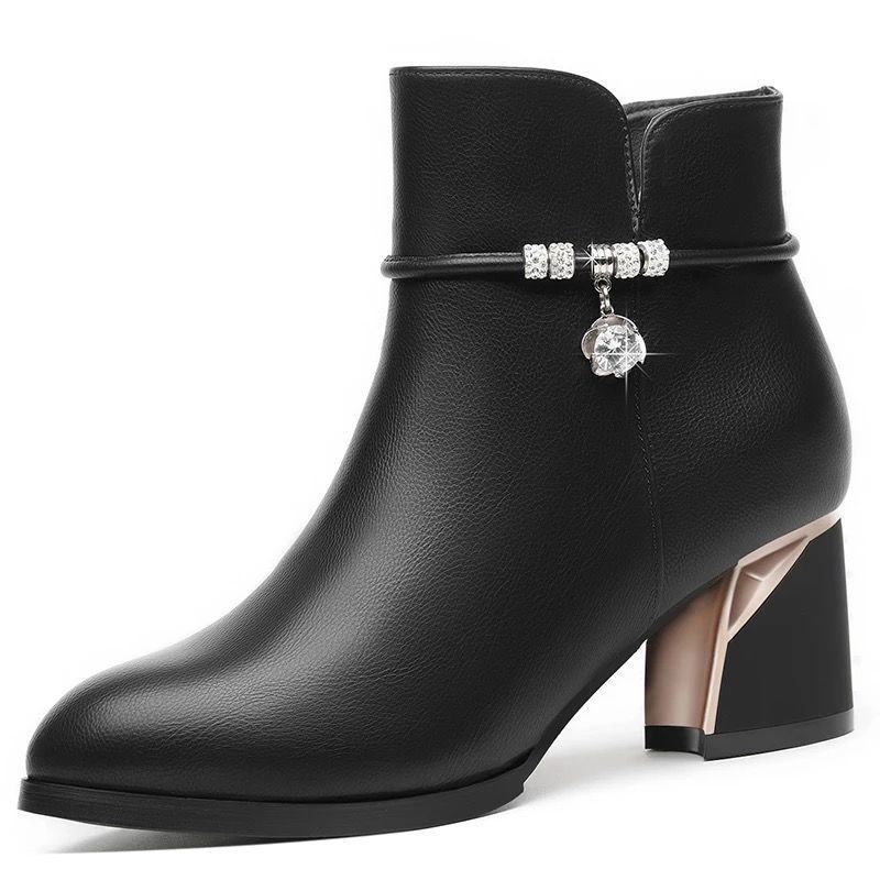 Short Boots Children 2025 Autumn and Winter New Mother Martin Boots Middle Heel Women's Leather Shoes Short Boots