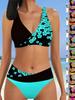 New High Quality Summer Ladies Double Straps Swimsuit Ladies Fashion Plum Print Vacation Beach Two-piece Swimsuit S-5XL