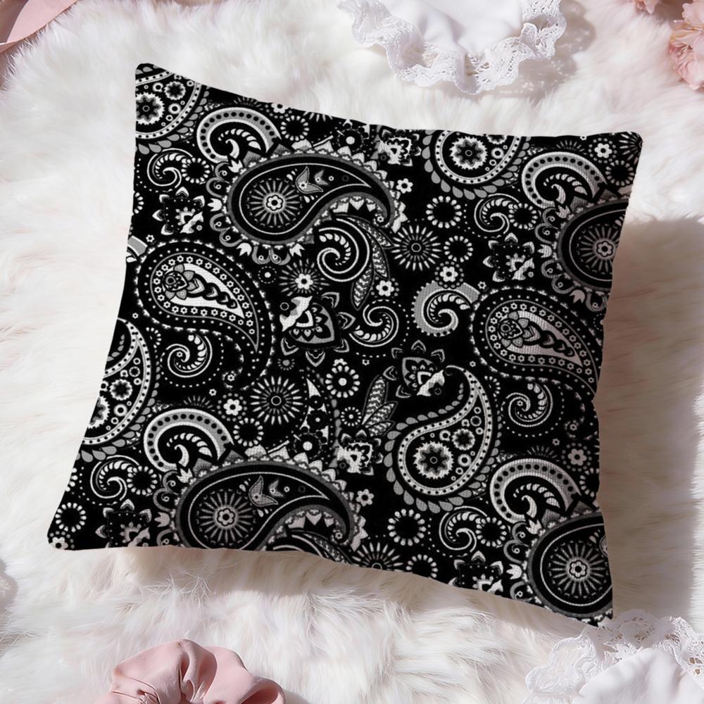 Painted Design P-PaisleyS Cushion Cover Premium Comfort Reversible Pillow Cove -Two In One Design for Any Room & Car Interior