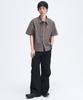 SLOW RECORD HOUSE Logo Check Short Sleeve Shirt_Brown