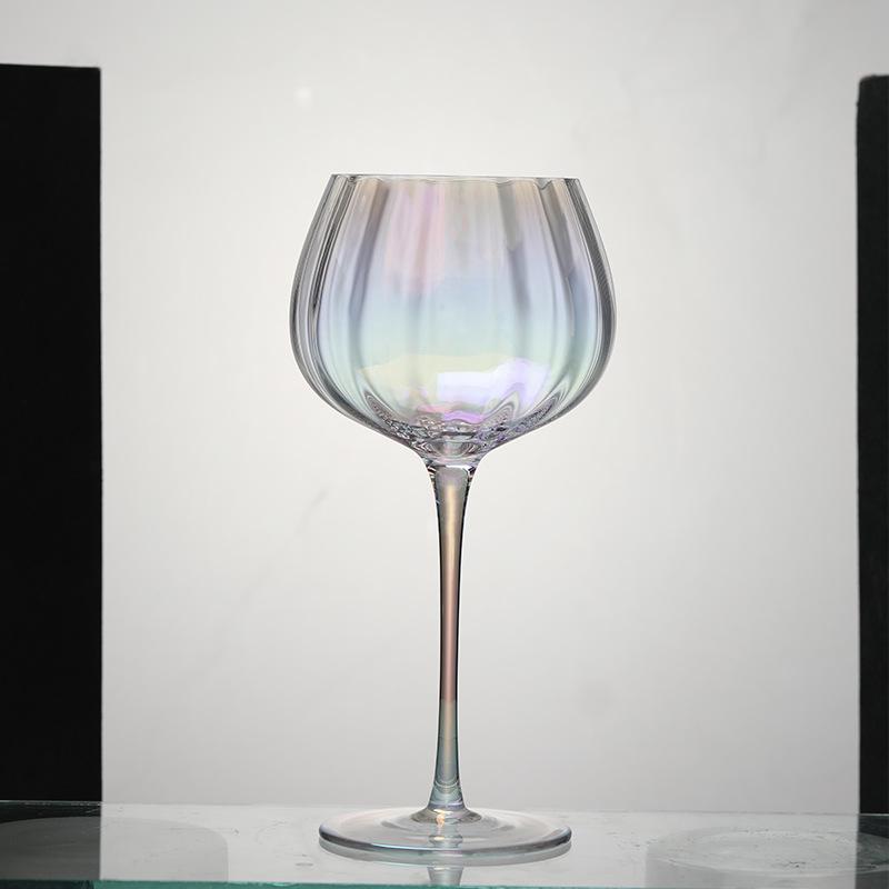 Luksusowy Holograficzny Zestaw Kieliszków do Wina Kryształowe Kieliszki do Szampana Prism na Wesele Imprezę Bar Restauracja Dekoracja