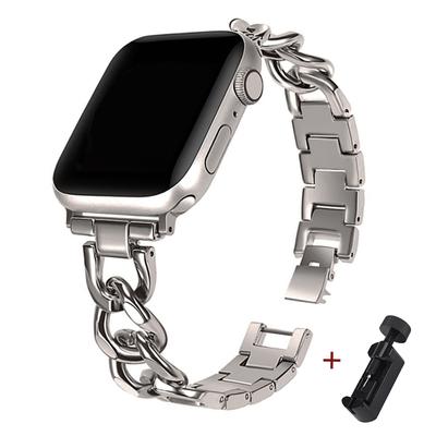 Cuban Link Strap for Apple Watch Band 40mm 41mm 38mm 44mm 49 45 42 Stainless Steel Metal Bracelet iWatch Series Ultra 8 7 6 3 Se