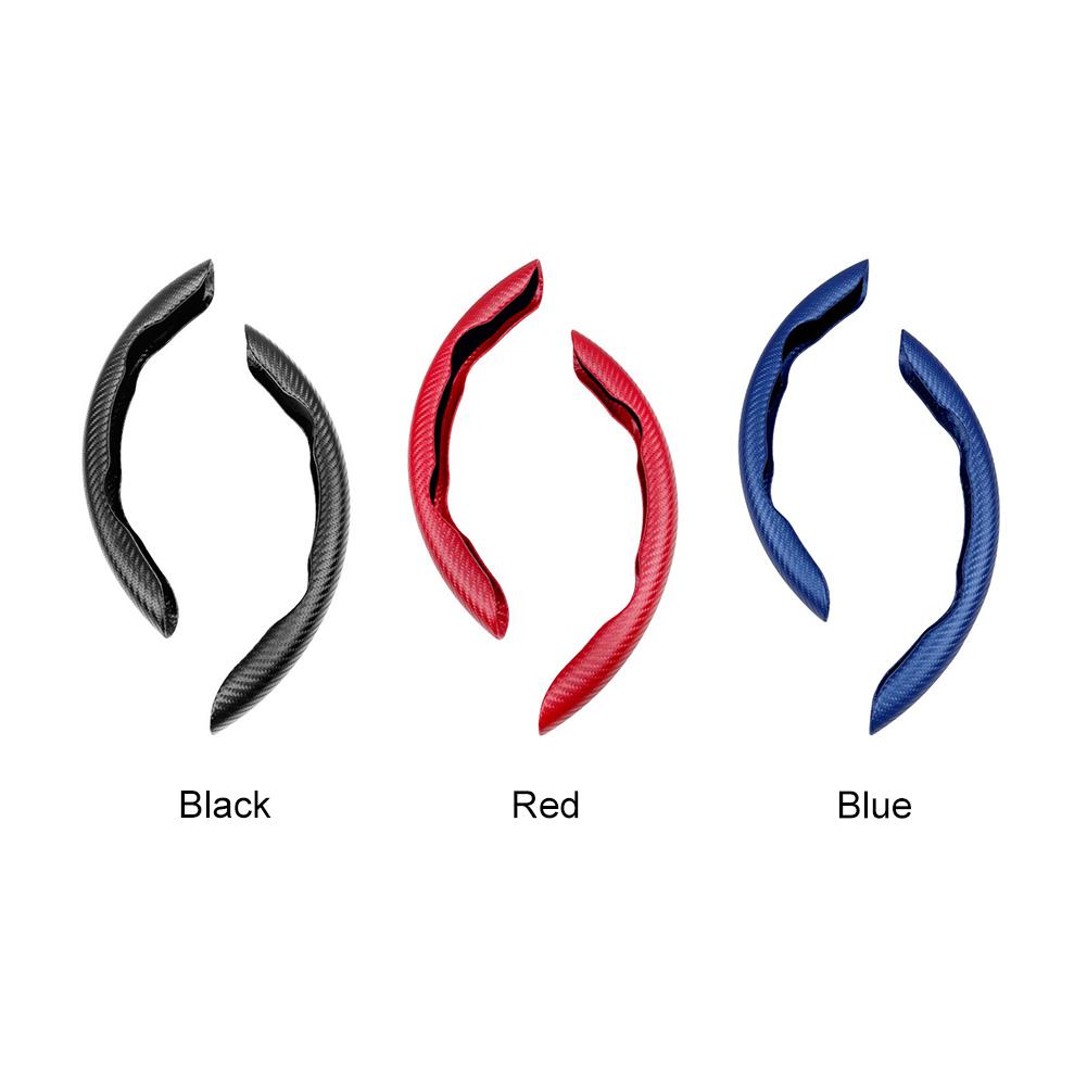 1 Pair Steer Protector Universal Steering Wheel Booster Cover Trim Carbon Grain Ergonomics Auto Interior Decoration