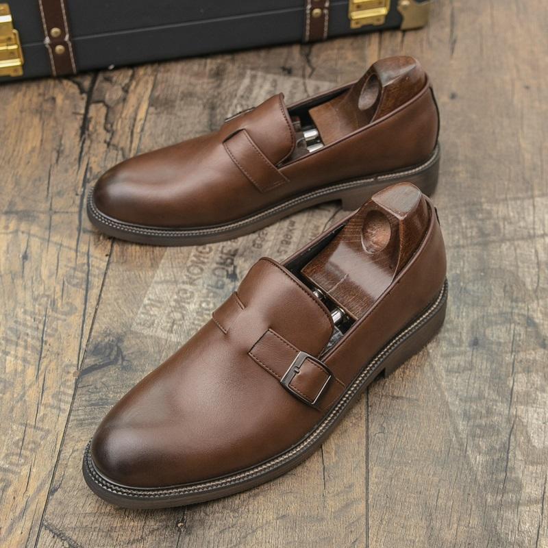 New Slip On Monk Strap Loafers New Men's Patent Leather Platform Shoes Designer Formal Wedding Dress Homecoming Footwear