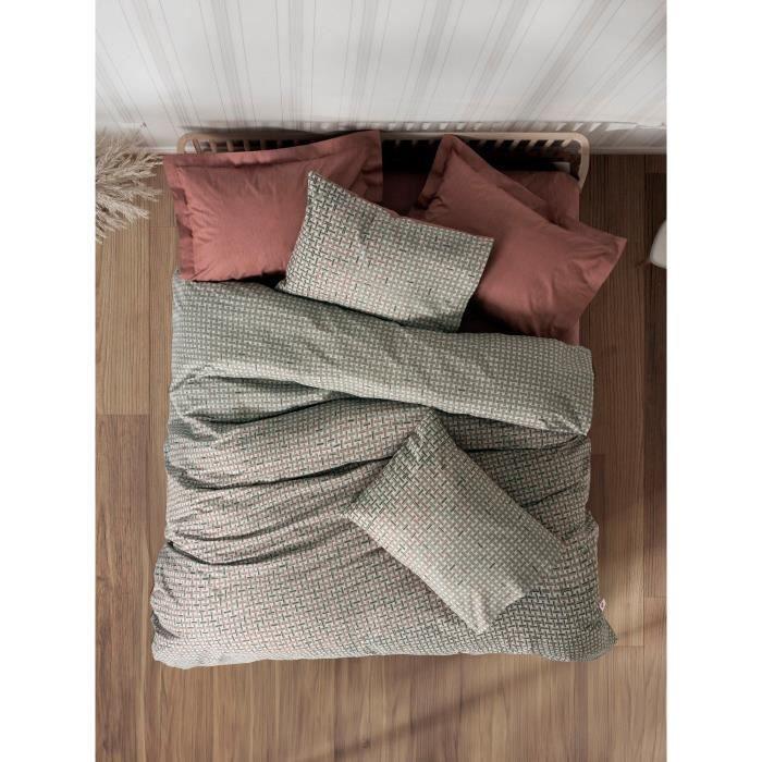 Parure de lit - 1 housse de couette 220 x 240 cm + 2 taies d'oreiller 60 x 60 cm - 100% coton renforcé - Rouge