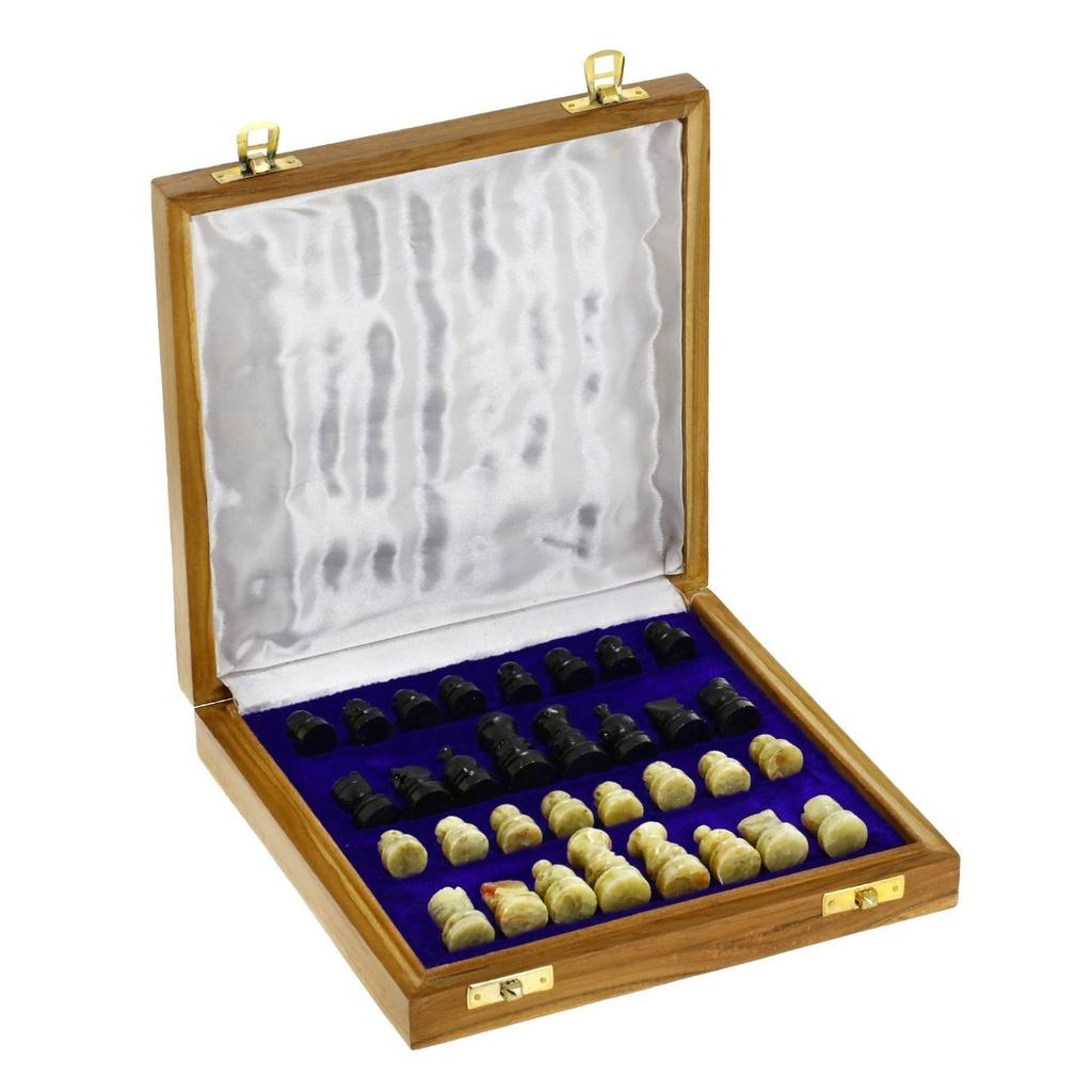 StonKraft 20 cm x 20 cm indyjska marmurowa plansza do gry w szachy z ręcznie wykonanymi elementami kamiennymi