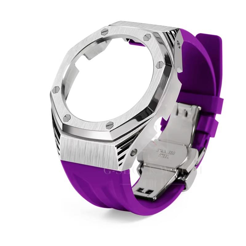 

GA-2100/2110B2100/ Для Casio Дуб Фермерський Модифіковані GM2100 Серія Сталевий Корпус Фторгумовий Ремінець Аксесуари GA-2100 2110 B2100