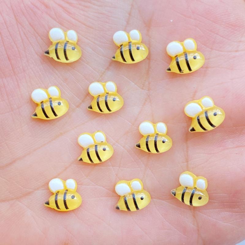 

50/100 Pcs New Mini Kawaii Cartoon Honeybee Resin Scrapbook Rhinestones 3D For DIY Manicure Accessories Decorations 50pcs светло-зеленый
