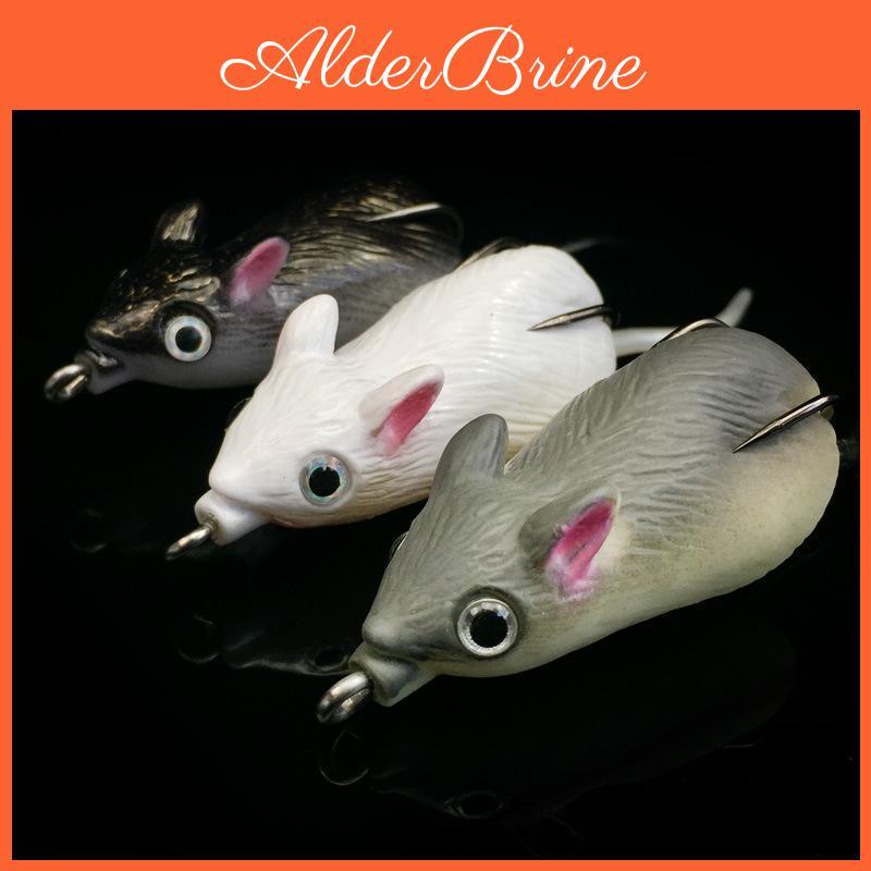 Fishing Rubber Mouse Soft Large Lures Baits Top Water Tackle Hooks Bass Bait New