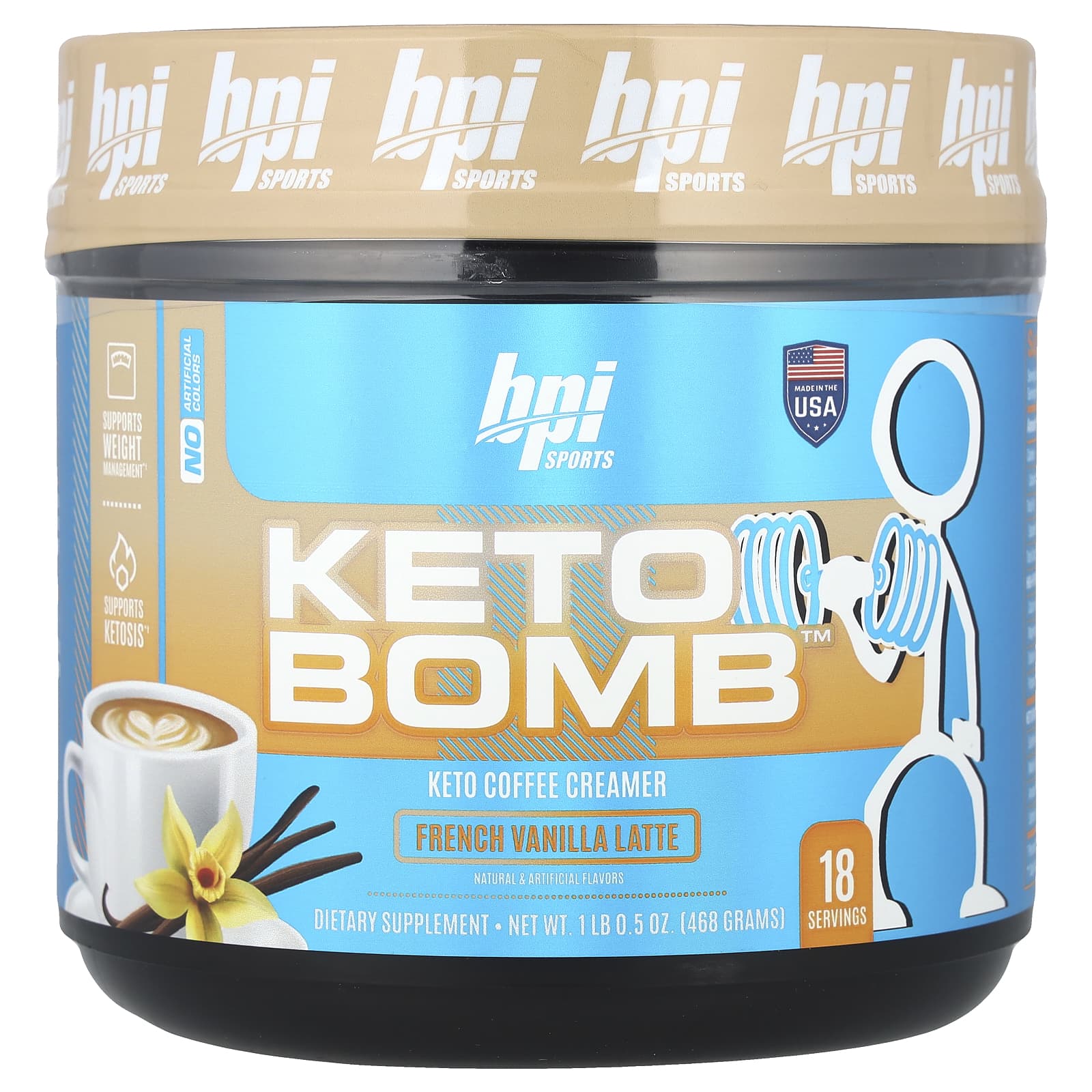 

Keto Bomb, Keto Coffee Creamer, French Vanilla Latte, 468G(1Lbs 0.5Oz)