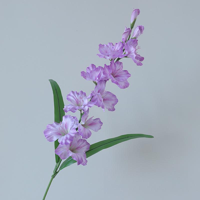 

1 шт. Имитация цветов орхидеи, на ощупь как настоящие, украшение для дома, реквизит для свадебной фотосъемки, искусственные цветы дельфиниума, украшение, декор для вазы фиолетовый