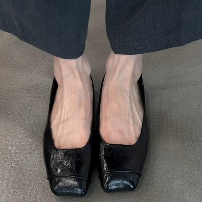 Fashion Mary Jane Square Toe Casual Low Heel Shoes 2025 Autumn New Fashion Daily Dress Up Temperament Women Flat Shoes Soft Soled Shoes